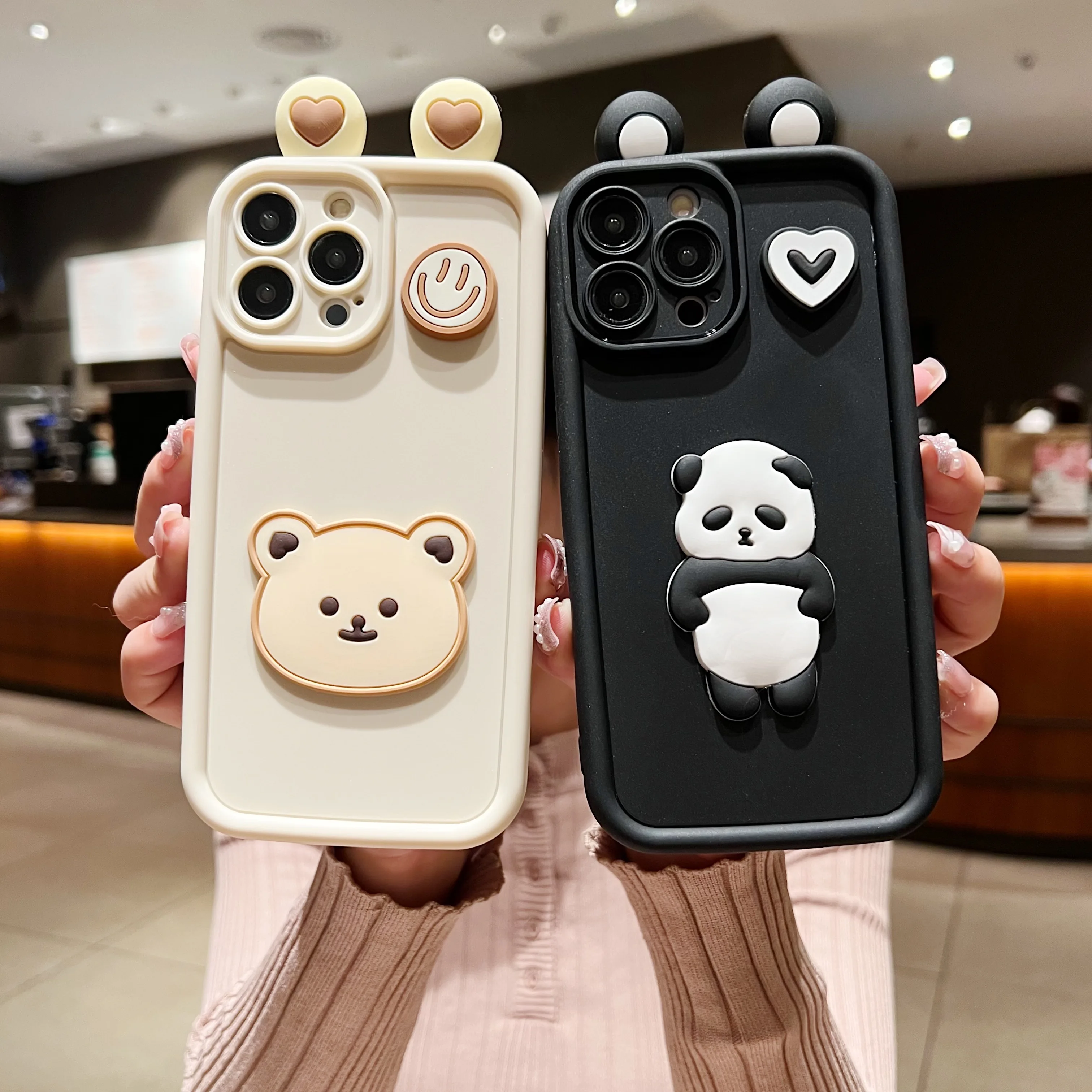 

3D Silicone Cartoon Phone Holder Case For Samsung A54 A34 A24 A14 A04 A04E A73 A53 A33 A23 A13 A03 A72 A52 A52S A32 A22 A12 A71