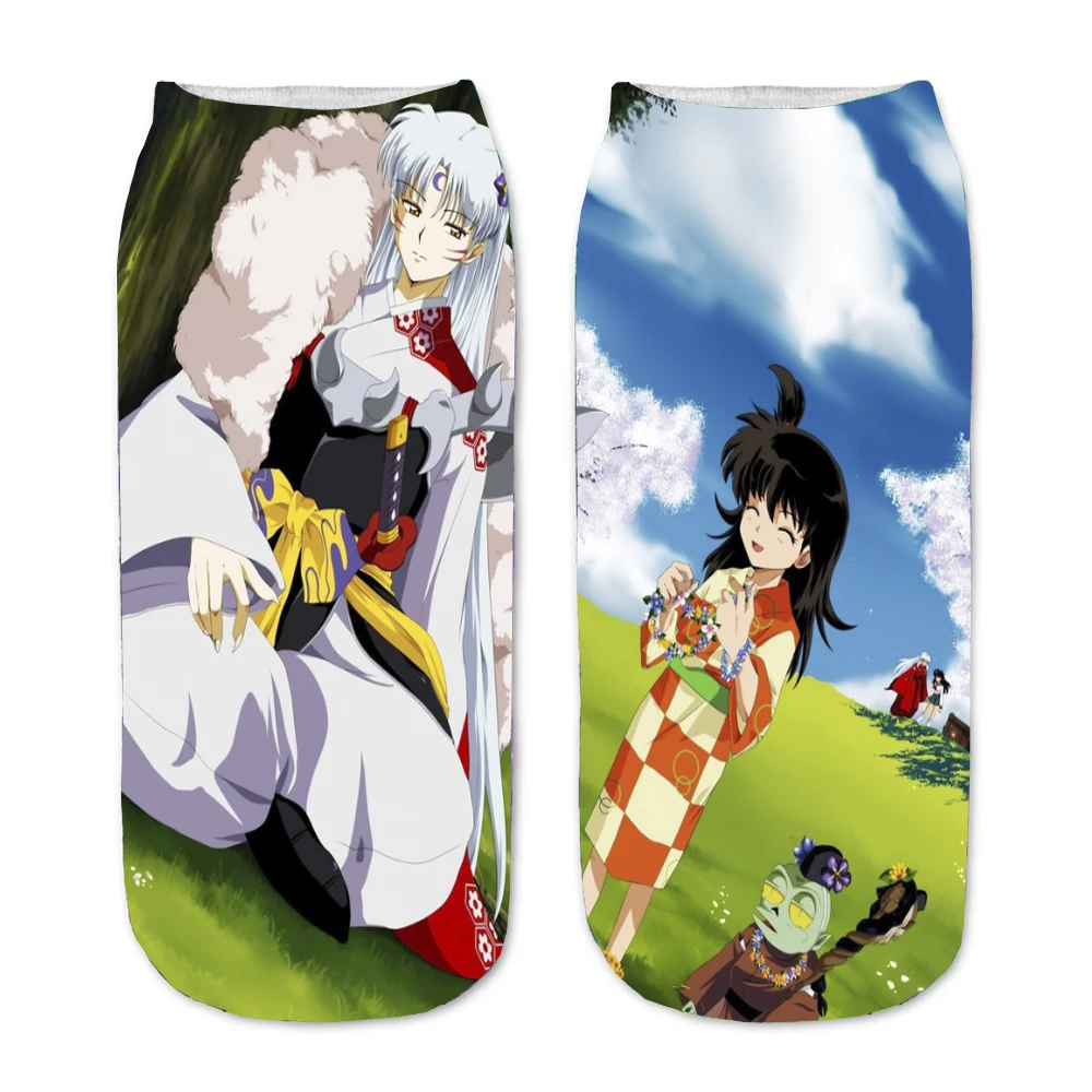 

Cartoon Print Adult Socks Men Women socks Cosplays Teenager Hip Hop Casual Socks For Anime Inuyasha Cartoon Cute Socks