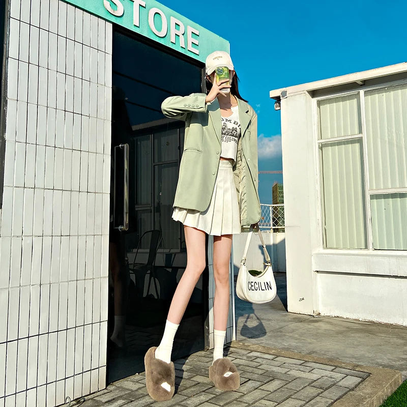 6CM Winter Slippers Women Fashion Cross Fluffy Fur Slipper Home Slides Platform Flat Indoor Floor Flip Flops Ladies Shoes 2023