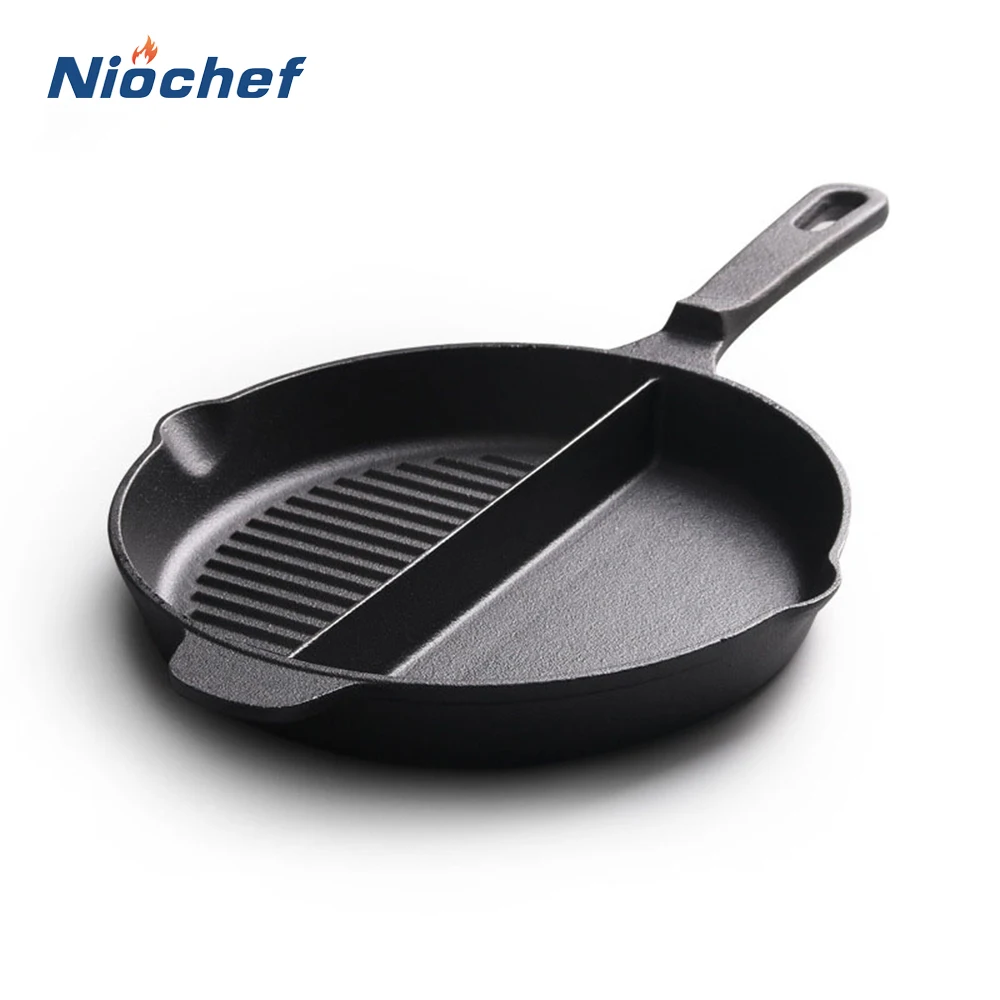 

Cast Iron Skillet Non-Stick Steak Frying Pan Kitchen Eggs Pancake Breakfast Pot Multi-Functional Dual-Purpose Cooking Cookware