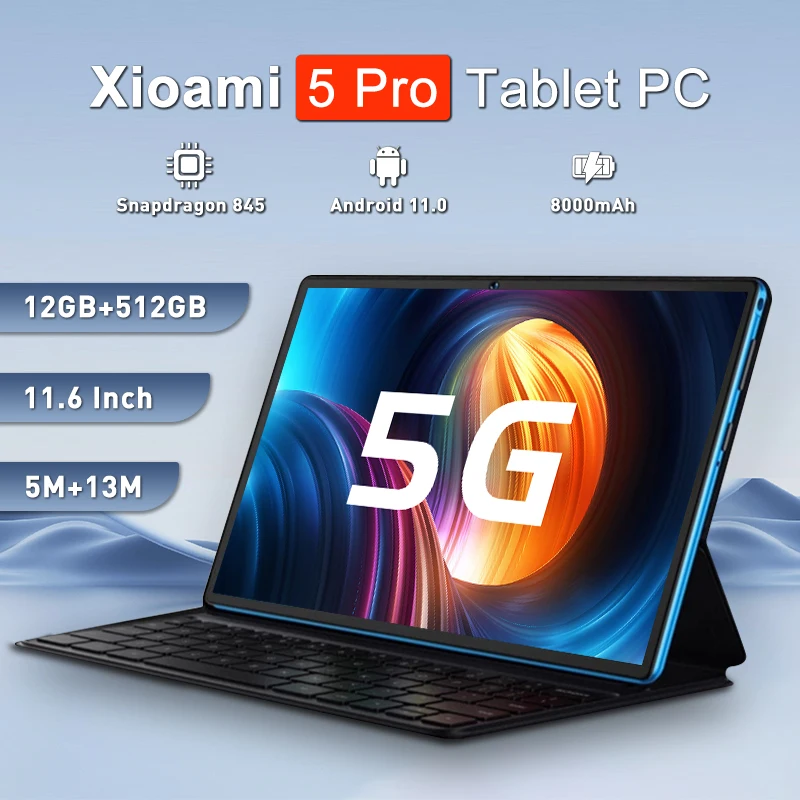 

2023 New Mi Pad Global Version Tablet Snapdragon 845 Android 11.0 12GB RAM 512GB ROM Tablette PC 5G Dual SIM Card Or WIFI TABL