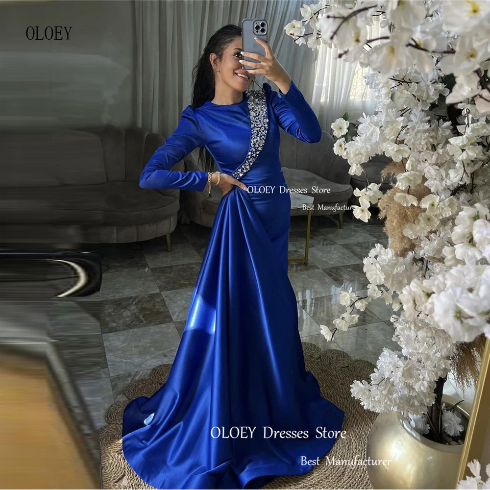 

Женское вечернее платье-Русалка со съемным шлейфом и длинным рукавом