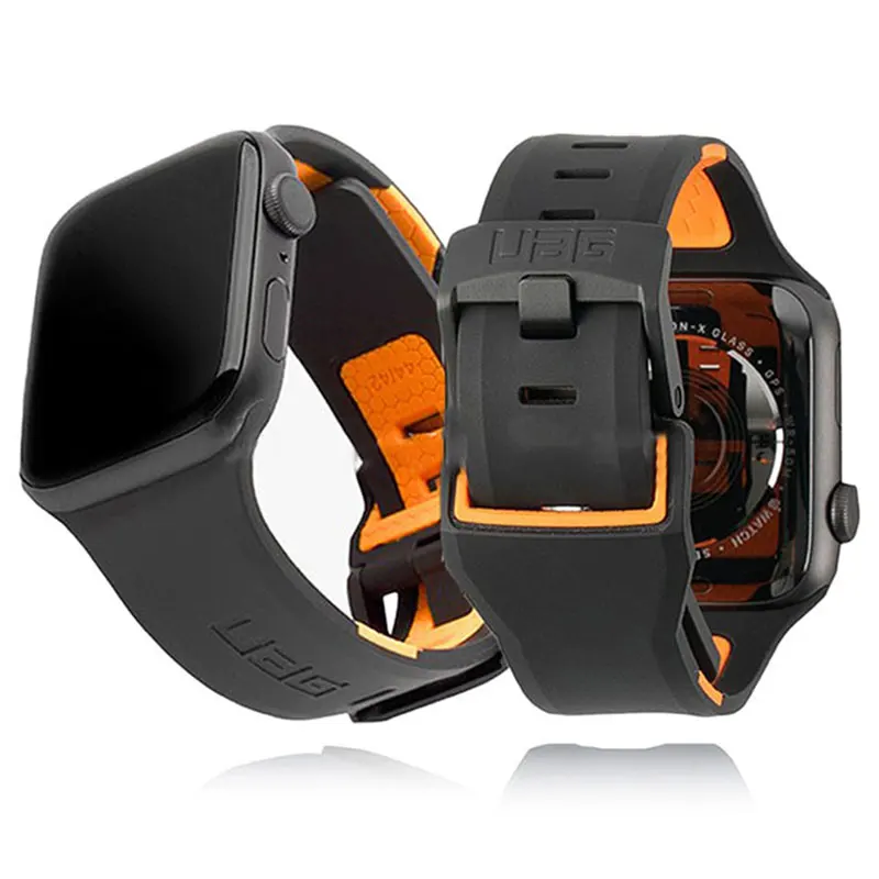 

Ремешок спортивный резиновый для Apple Watch 6 Band 44 мм 40 мм, силиконовый браслет для iWatch Series 6 SE 5 4 3 Band 38 мм 42 мм