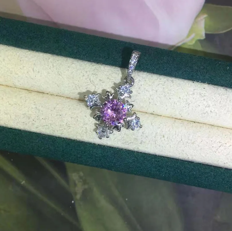 

ANGLANG Bling Bling Cubic Zirconia Pendant Necklace Women for Wedding Snowflake Necklace Luxury Love Jewelry Drop Shipping