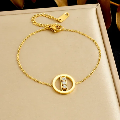 DIEYURO золотистый регулируемый браслет из нержавеющей стали