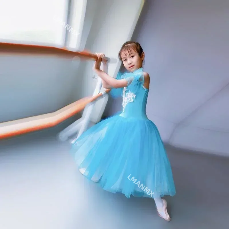 Кружевные балетные пачки без рукавов желтые розовые белые профессиональные