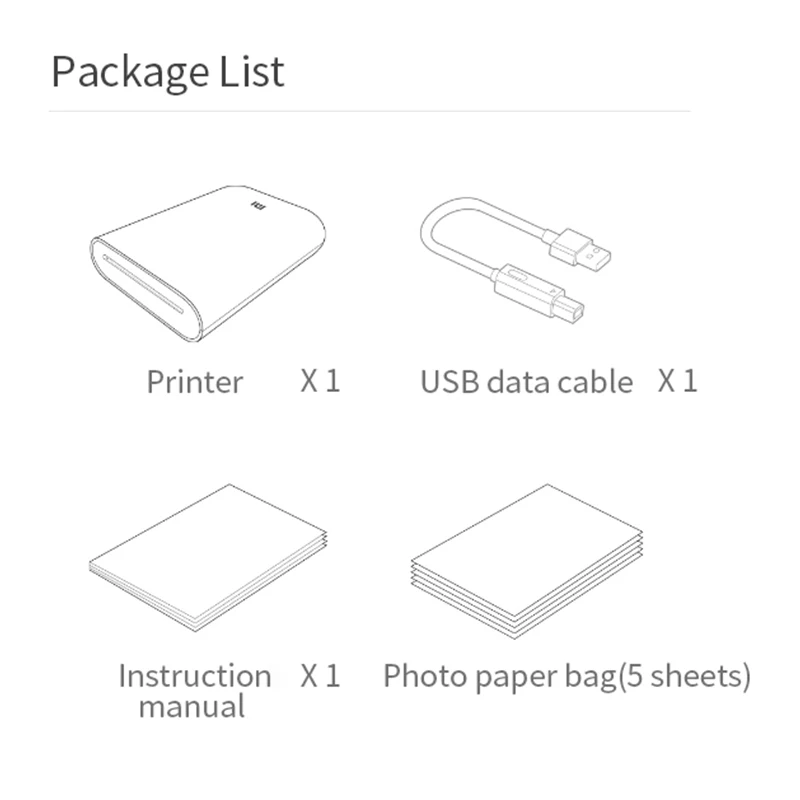Портативный мини-термопринтер Xiaomi Zink Inkless Mijia AR Карманный фотопринтер