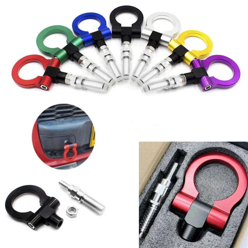 

Racing Tow Trailer Hooks For European Cars Sticker Decoration Blue Red Golden Black Silver Towing Bars For BMW JDM Style