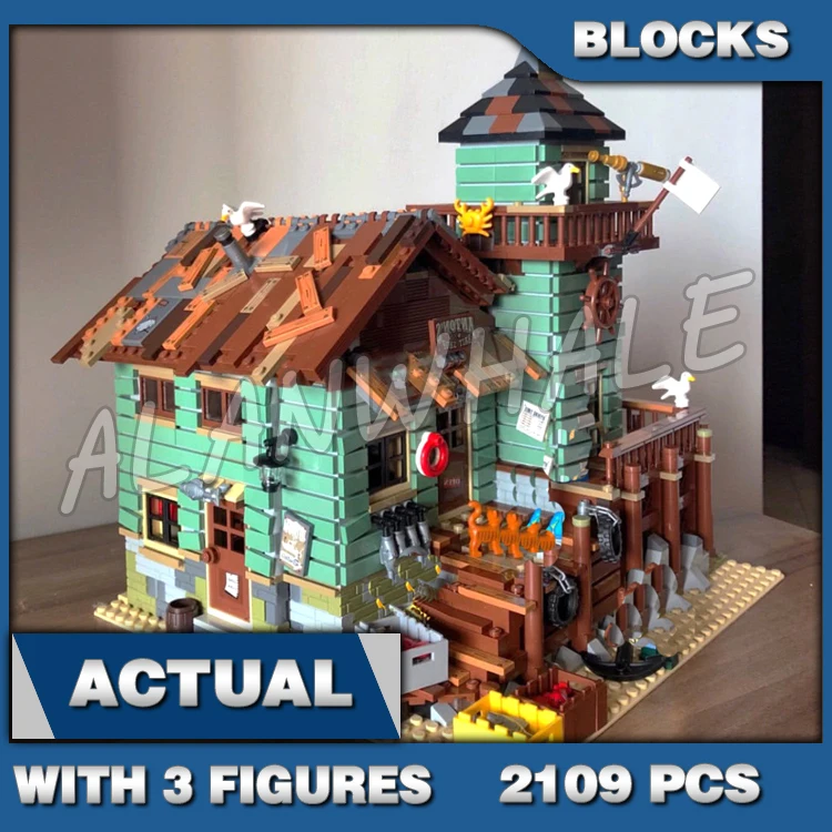 

2109pcs Ideas Modular Old Fishing Store Shop Lookout Tower Office Beachside 16050 Building Blocks Toy Compatible With Model