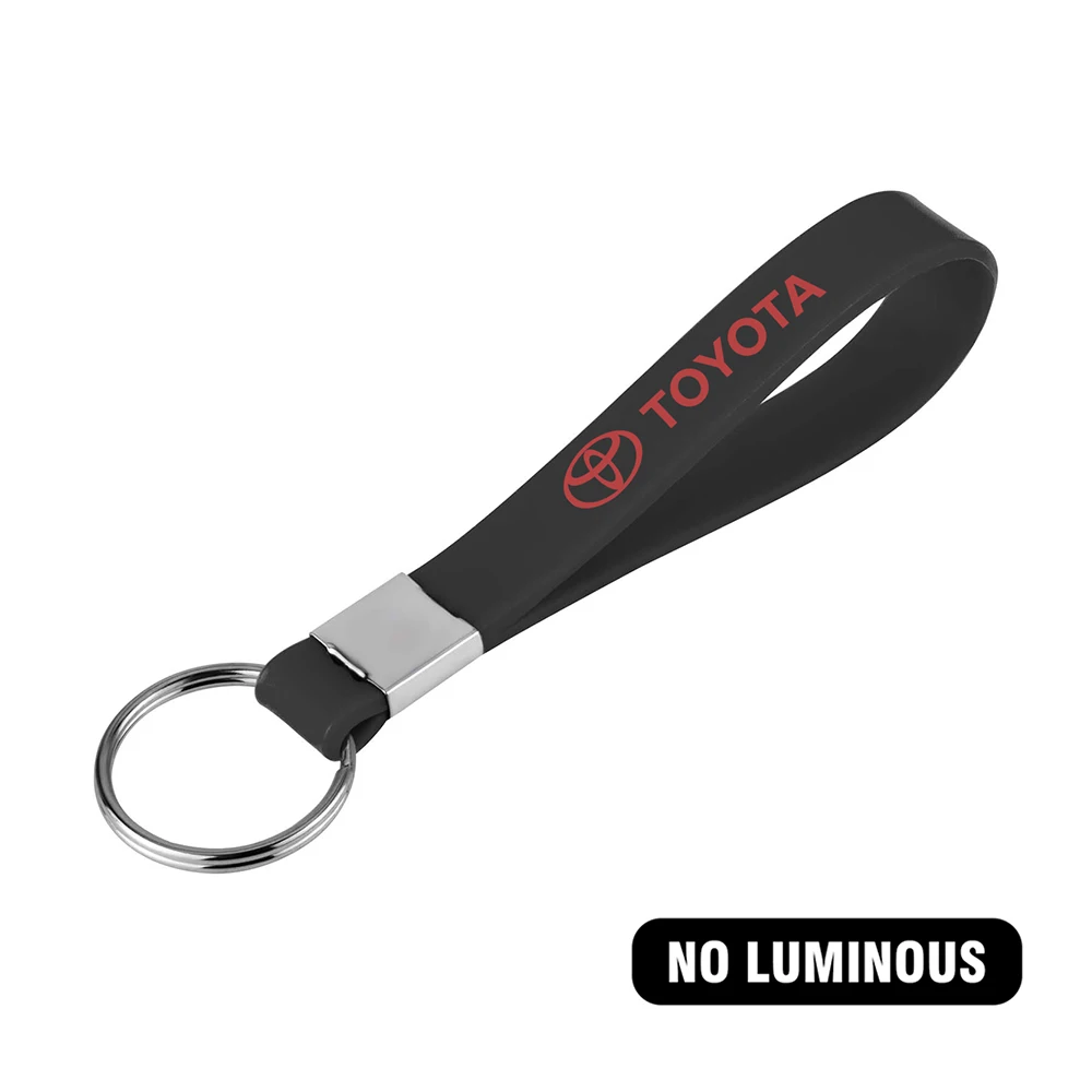 

Автомобильный резиновый брелок, подвеска, светящийся брелок для ключей с пряжкой, брелок для ключей для Toyota Corolla Camry Rav4 Yaris Prius Auris TRD Prado Chr