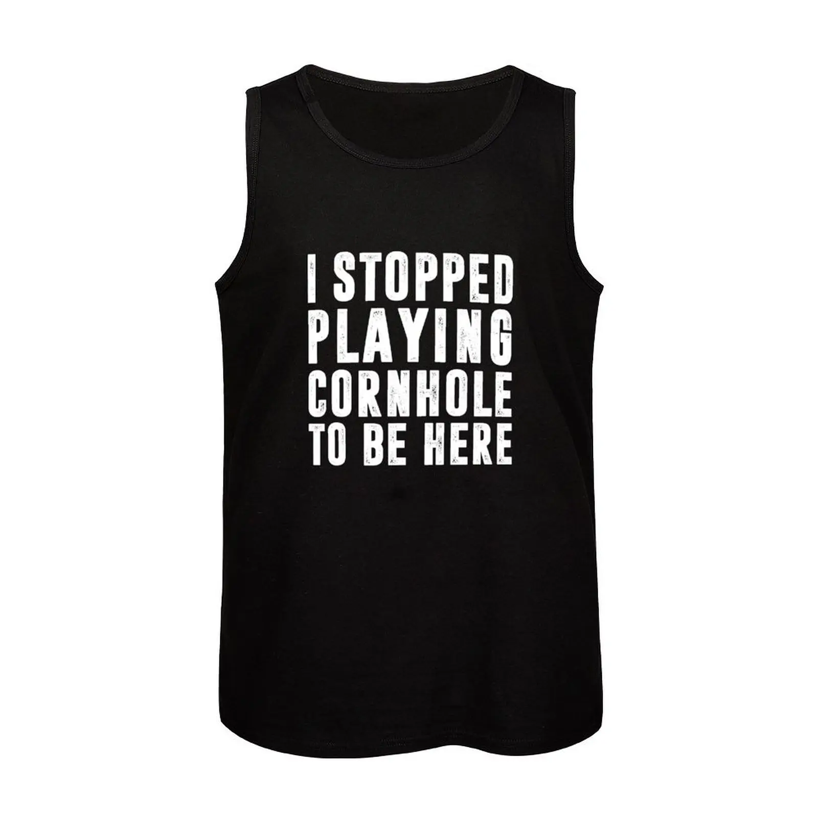 Я остался играет в Cornhole To Be Here забавный дизайн майка с цитатой баскетбольная