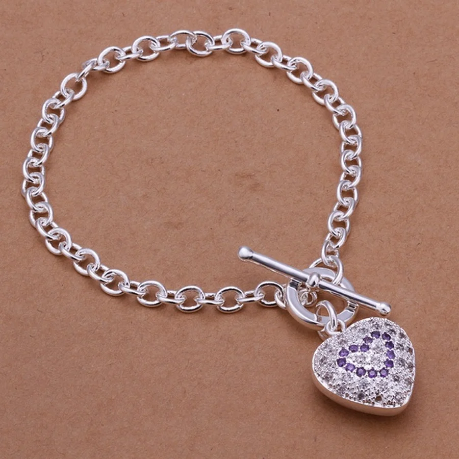 

best valentine gift romatic Silver color Jewelry fashion beautiful Bracelets free shipping factory price ladies chain