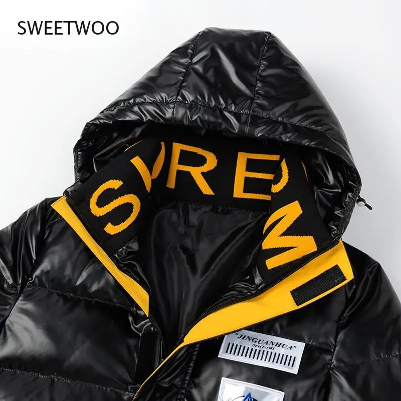 Winter Male jacket warm fashion Hip hop Streetwear men's winter parka letter printing coat quality men's down jackets brand