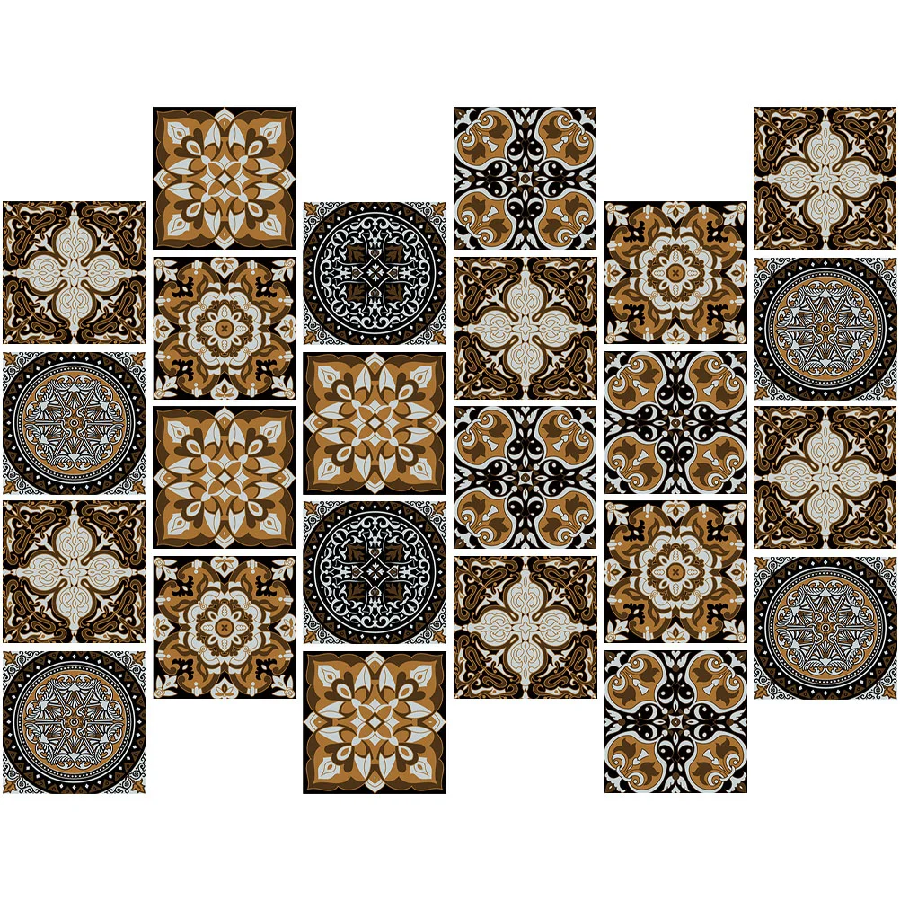 

Tile Sticker Decals Wall Stickers Tiles Adhesive Home Kitchen Peel Stick Vintage Self Removable Backsplash Floor Cupboard