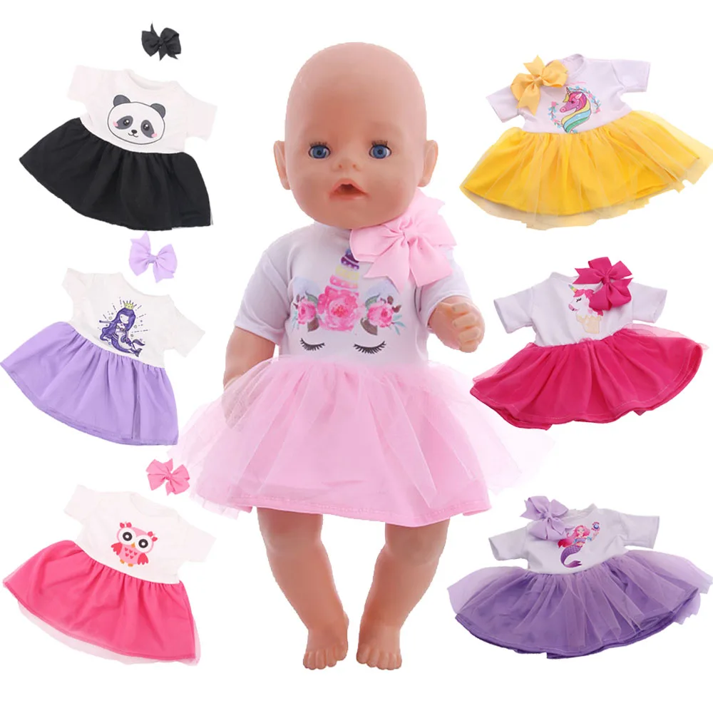 

Кукольная одежда, мультяшное платье для 18-дюймовых американских и 43 см кукол новорожденных, аксессуары для кукол Nenuco Ropa, подарок для девочек...