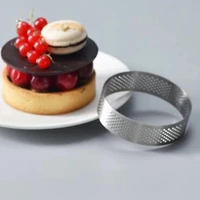 tart circle mold round stainless steel hollow out design reusable diy french mousse cake baking ring baking tool for kitchen