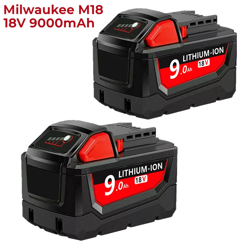 

Сменная батарея 18 в 9000 Ач, совместимая с Milwaukee M18 18 в 1820 мАч M18B 48-11-1850 48-11-1828 48-11-, литий-ионная батарея