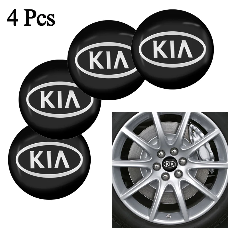 

4Pcs Car Wheel Center Hub Cap Badge Logo Emblem Tires Cover Sticker Styling for Kia Rio 3 4 Ceed Cerato Soul Sorento K2 K5 Flip