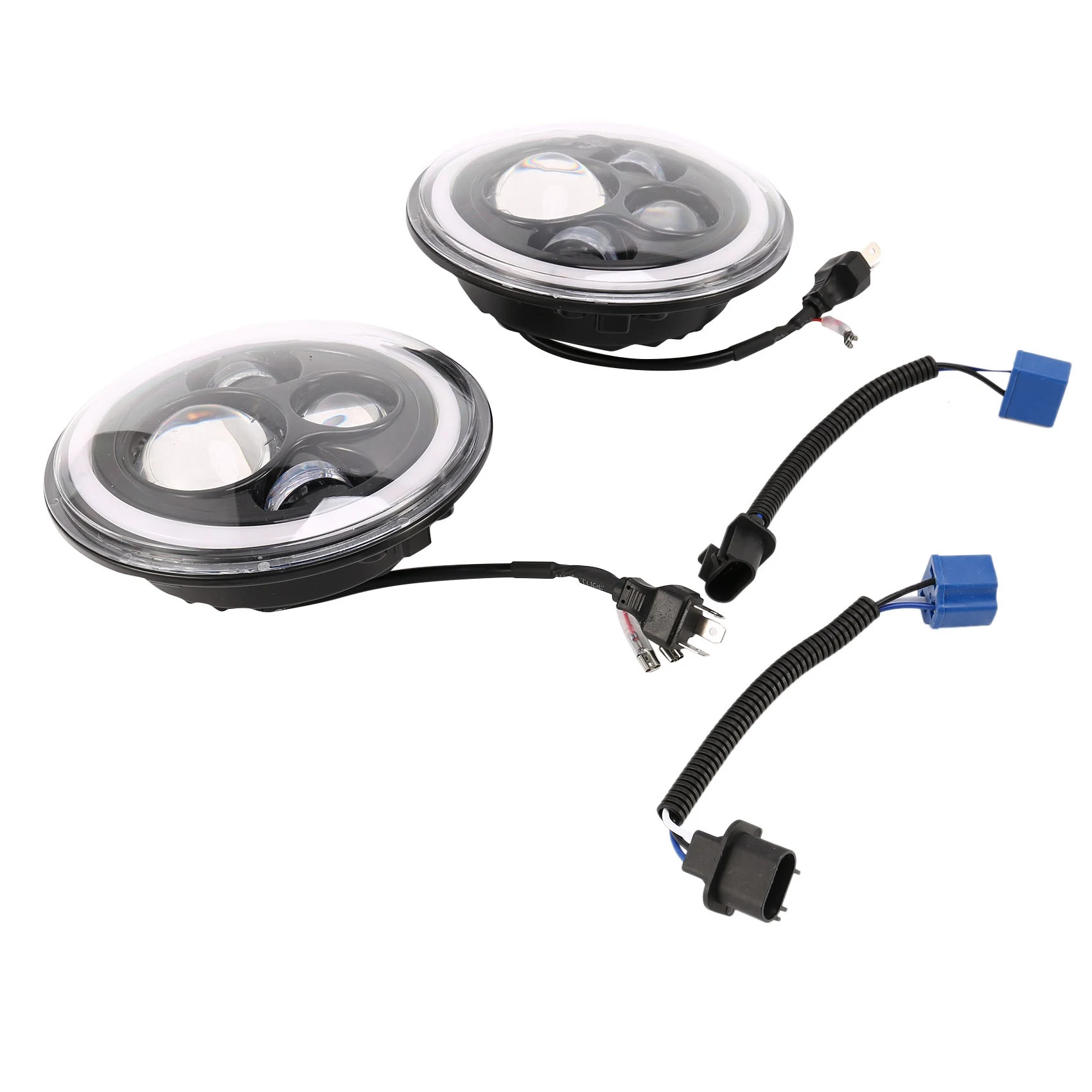 

7-дюймовая светодиодный ная фара с кольцом Halo, янтарный сигнал поворота DRL 120 Вт для Suzuki Samurai SJ413 SJ410 1980-1985