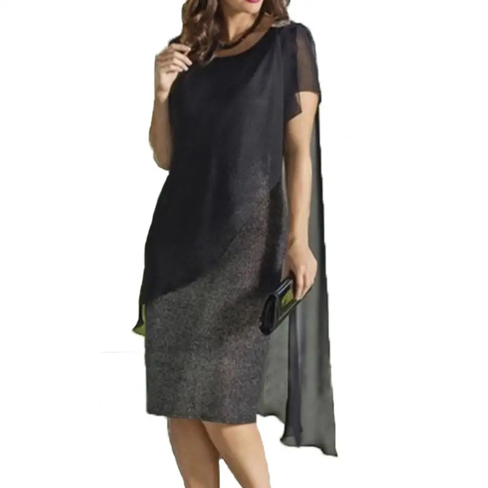 

Pretty Banquet Dress Pullover Fake Two-pieced Prom Dress Slim Fit Party Dress