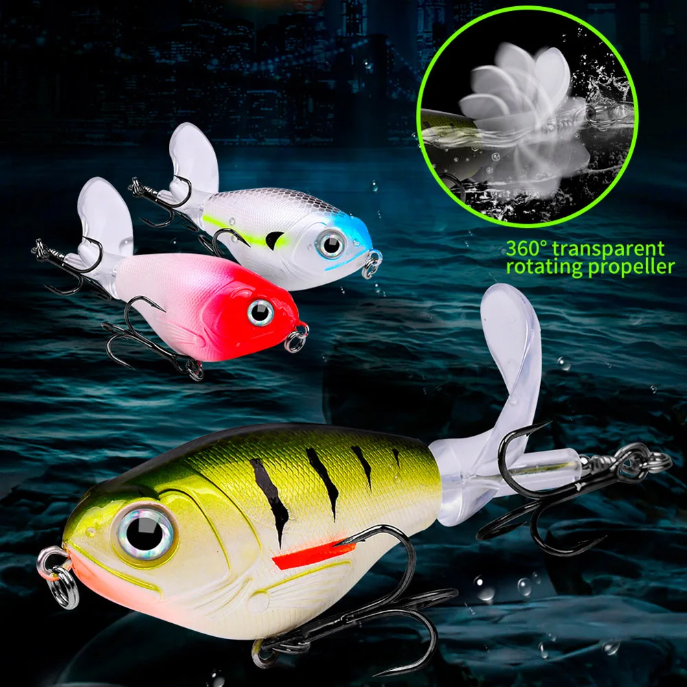 

1 шт. плавающий Whopper Plopper, вращающаяся приманка, приманка для рыбной ловли, двойной тройной крючок с зазубринами, имитация рыбной головы, диза...