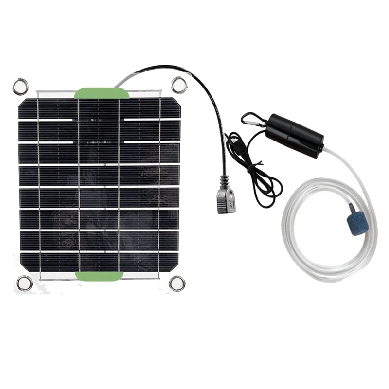 

20W Aquarium Air Pump Solar Power Oxygenator For Fish Tank Oxygen Pump USB Charging Pond Water Pump
