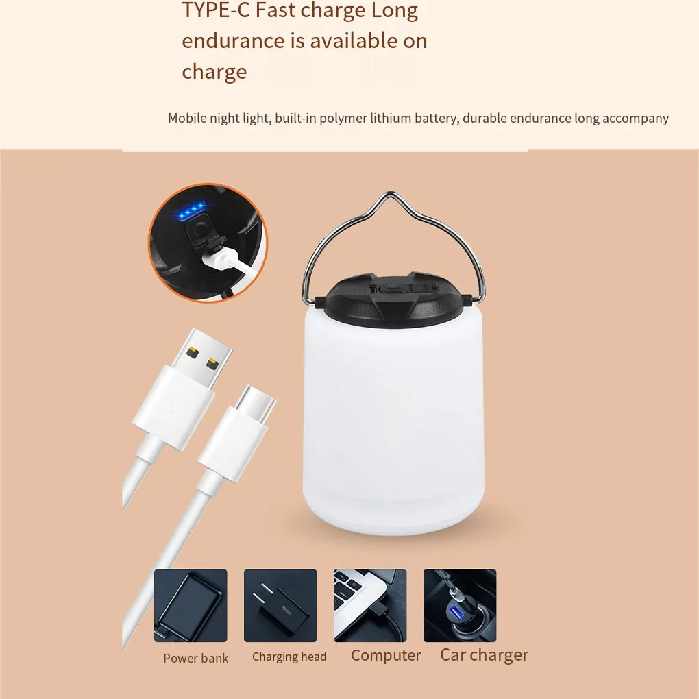 

Кемпинговый фонарь из АБС-пластика, портативная сменная Регулируемая подвесная ручка с 3 режимами, палатка с питанием от батареи, лампа