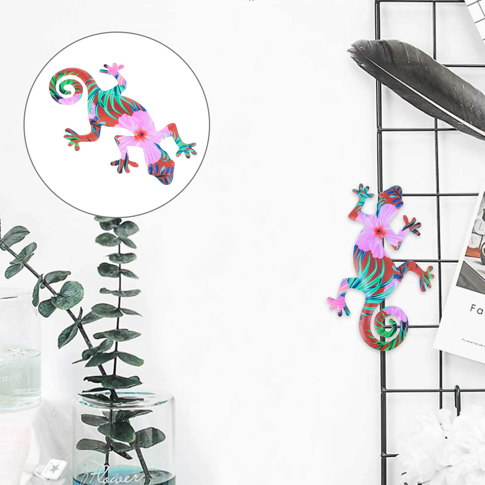 

Home Decorations Wrought Iron Gecko Wall Hanging Ornament Ornaments 22X13X0.5CM