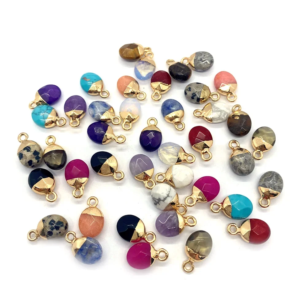 Овальный граненый кулон бриллиантовый 8x14 мм подвески сделай сам для