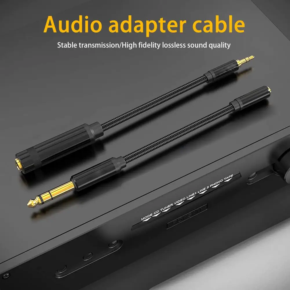 

Convenient Lossless Sound Widely Compatible 3.5mm to 6.35mm Female Jack Cable Adapter for Electric Guitar
