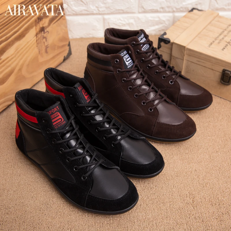 New High Quality Men's Casual Shoes Waterproof Work Shoes Outdoor Comfort High Top PU Loafers Plus Size 39-46 Male