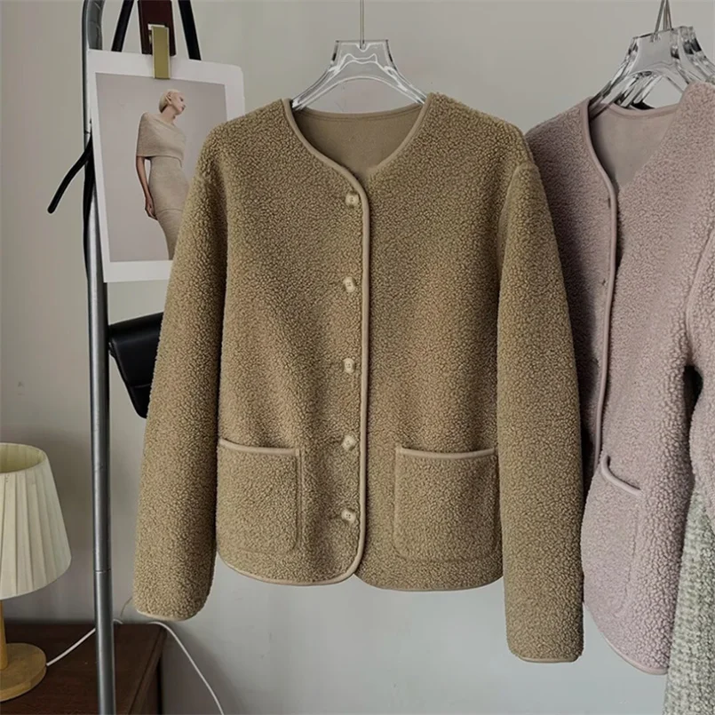 Женская осенне-зимняя теплая флисовая куртка с круглым вырезом верхняя одежда на