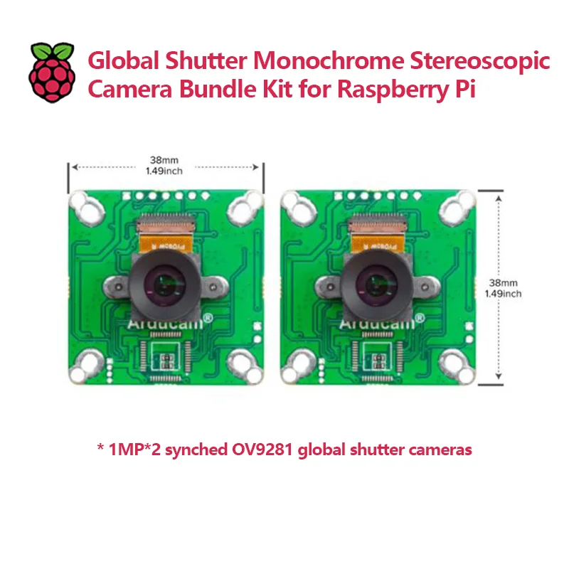 1MP * 2 OV9281 Комплект монохромной стереоскопической камеры с глобальным затвором