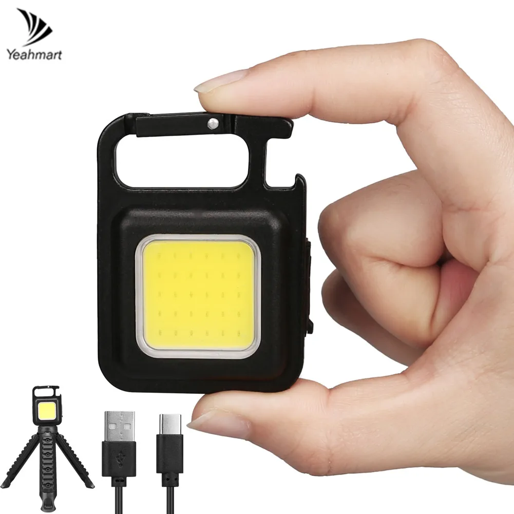 

Mini LED Flashlight Keychain Light Multifunctional Portable COB Camping Flashlights USB Charging Work Lights fishing Lanterna