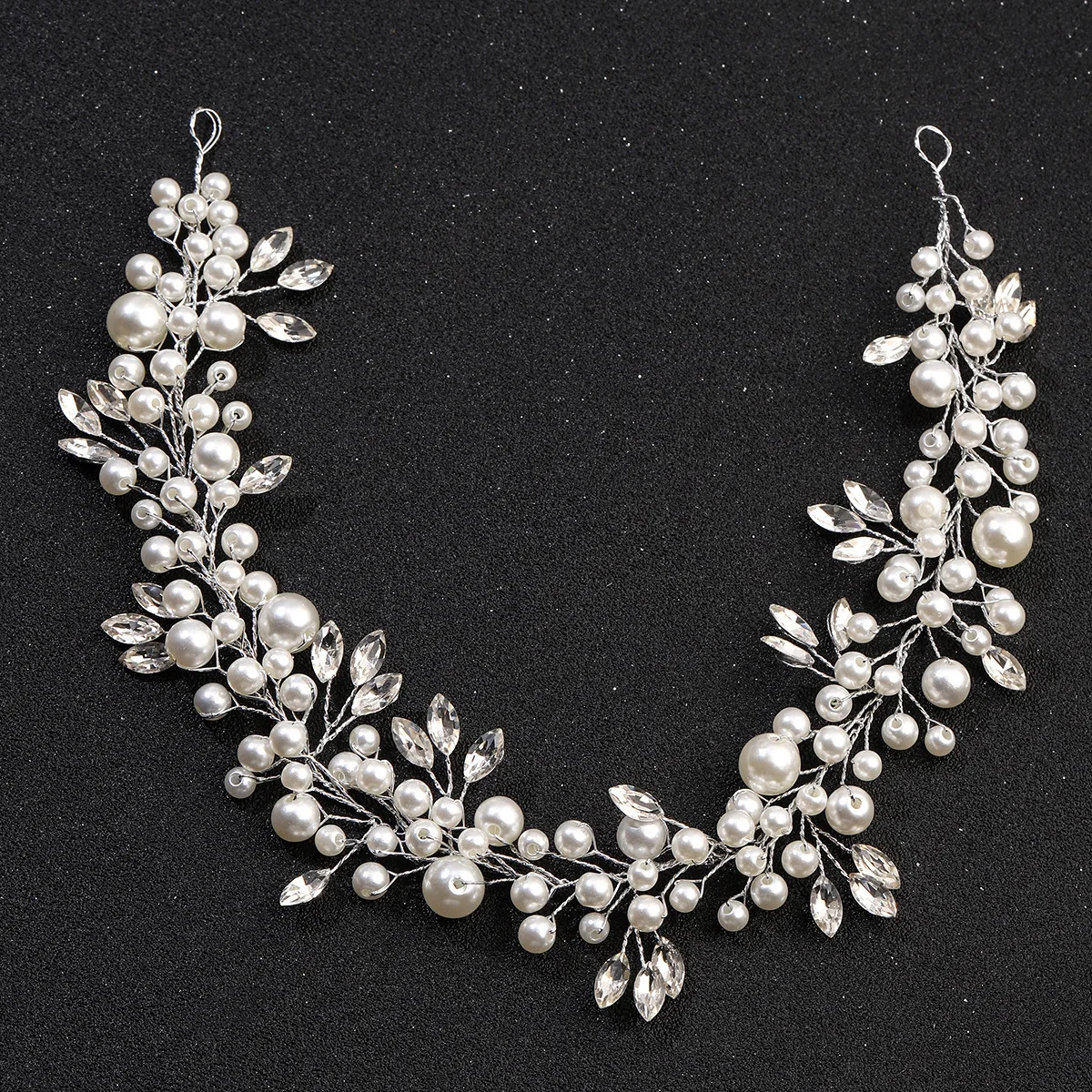 Повязка на голову серебряного/золотого цвета с кристаллами и жемчугом, свадебная головная повязка для невесты, Женская диадема