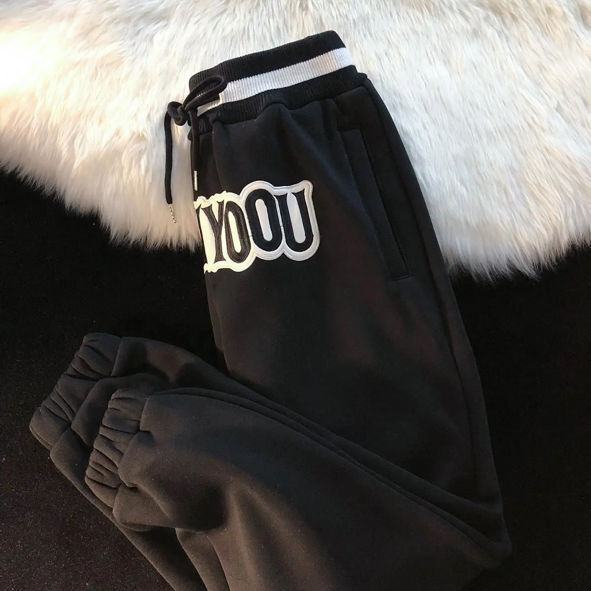 Женские брюки с Вышивкой Букв свободные спортивные женские повседневные