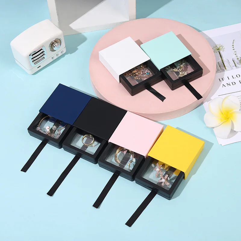 

5pcs New Jewelry Box Transparent Box Drawer Box Jewelry Display Organizer Jewelry Boxes and Packaging Custom Logo Party Gift Box