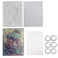 note book cover resin molds skull pattern silicone molds epoxy resin molds casting include notebook front back cover 6pcs ring
