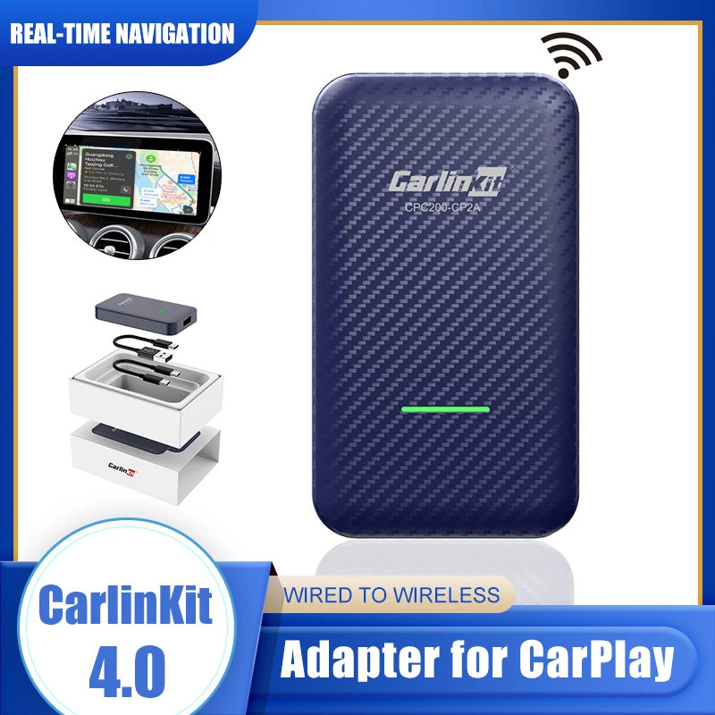 CarlinKit 4.0 Car Play Wireless Adapter CarPlay Mini Box Dongle automático do Android for Benz Audi Mazda Kia Toyota VW OEM Car