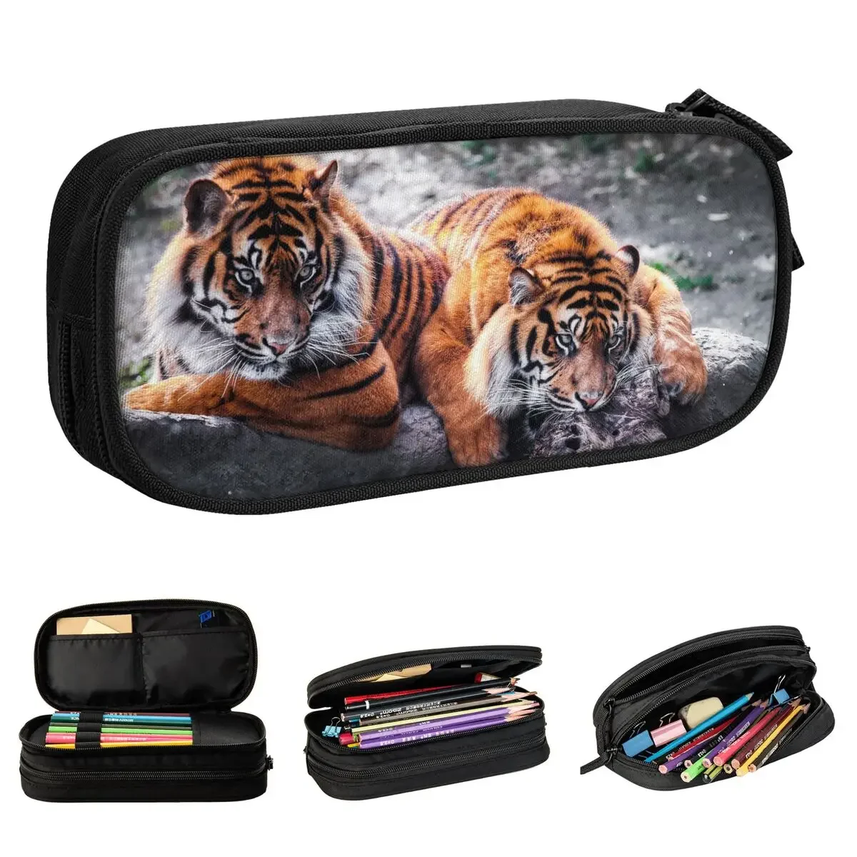 Бенгальский тигровый карандаш фотография милая Фотосумка с животными большая