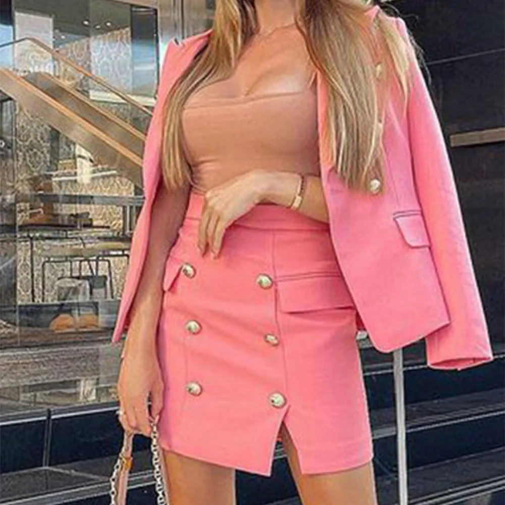 Spring and Autumn New Women's Fashion Long Sleeve Suit Skirt Two-piece Set Women's Suit 2 Piece Sets Womens Outfits Women's Sets