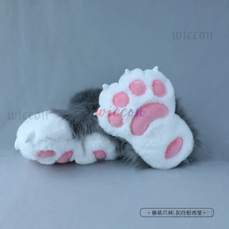 8-цветный большой плюшевый костюм для косплея пушистая обувь с лапами животных