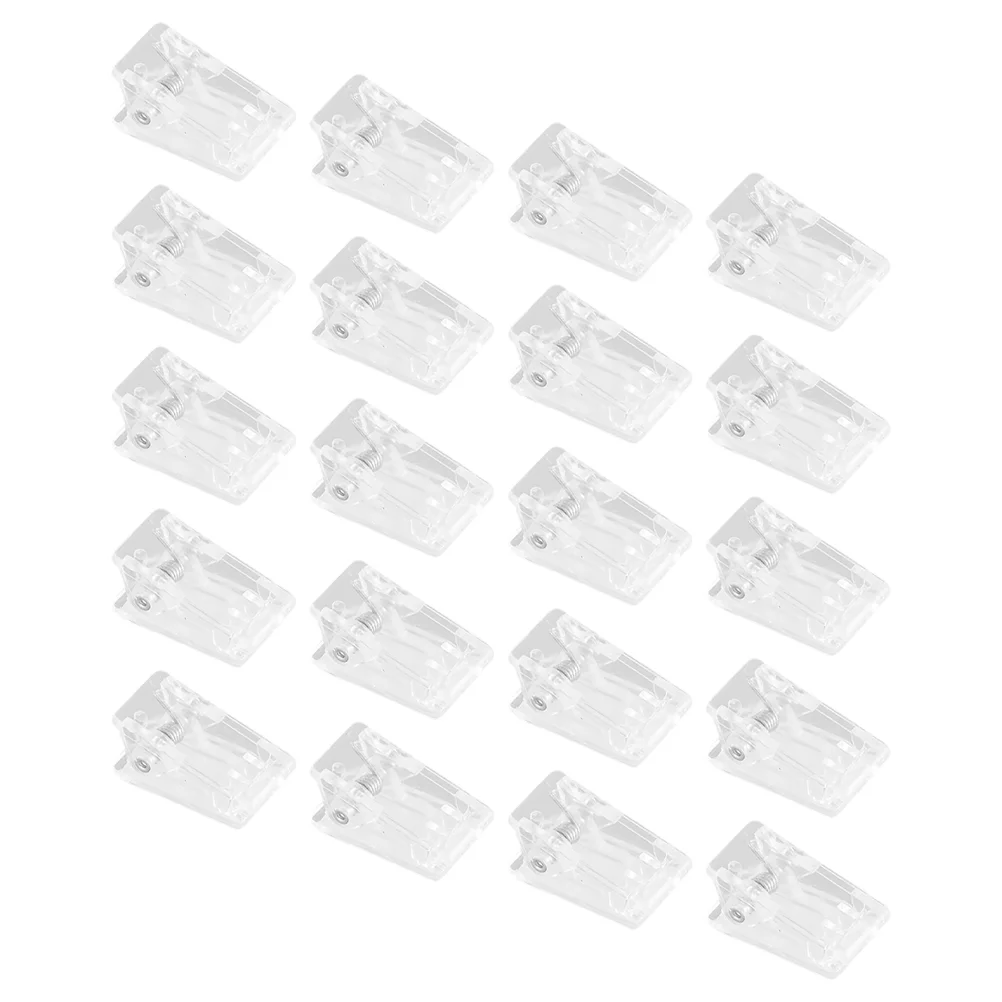 

20 Pcs Transparent Photo Folder Adhesive Wall Clip Id Badge Holders Self Name Badges Documents Plastic Clips Hanging