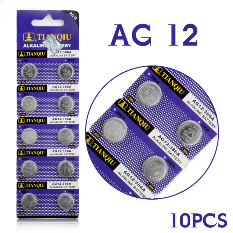 

1.5V 100mAh 10-40pcs/pack Coin Cell Button Battery AG12 LR43 LR1142 SR43 260 386 1.55V Alkaline Watch car key Batteries