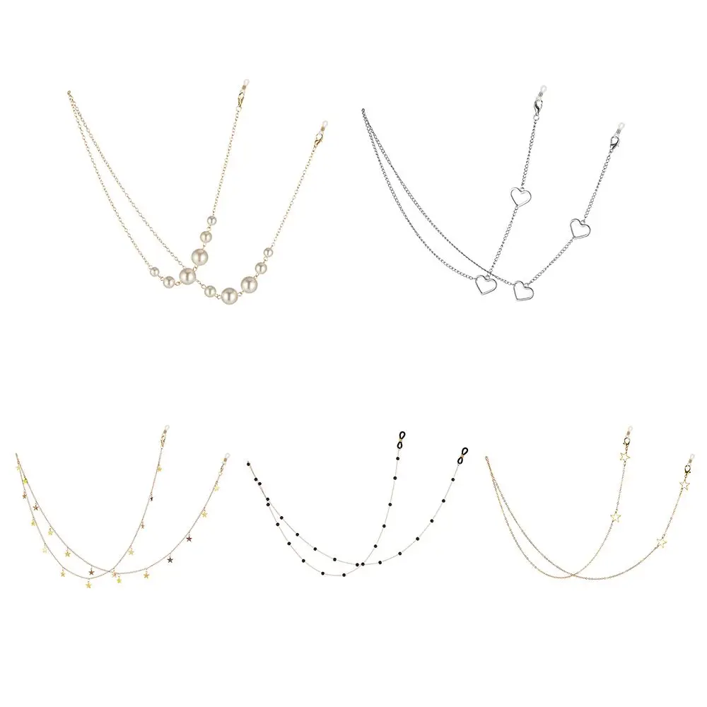 

Металлическая цепочка для очков с бусинами