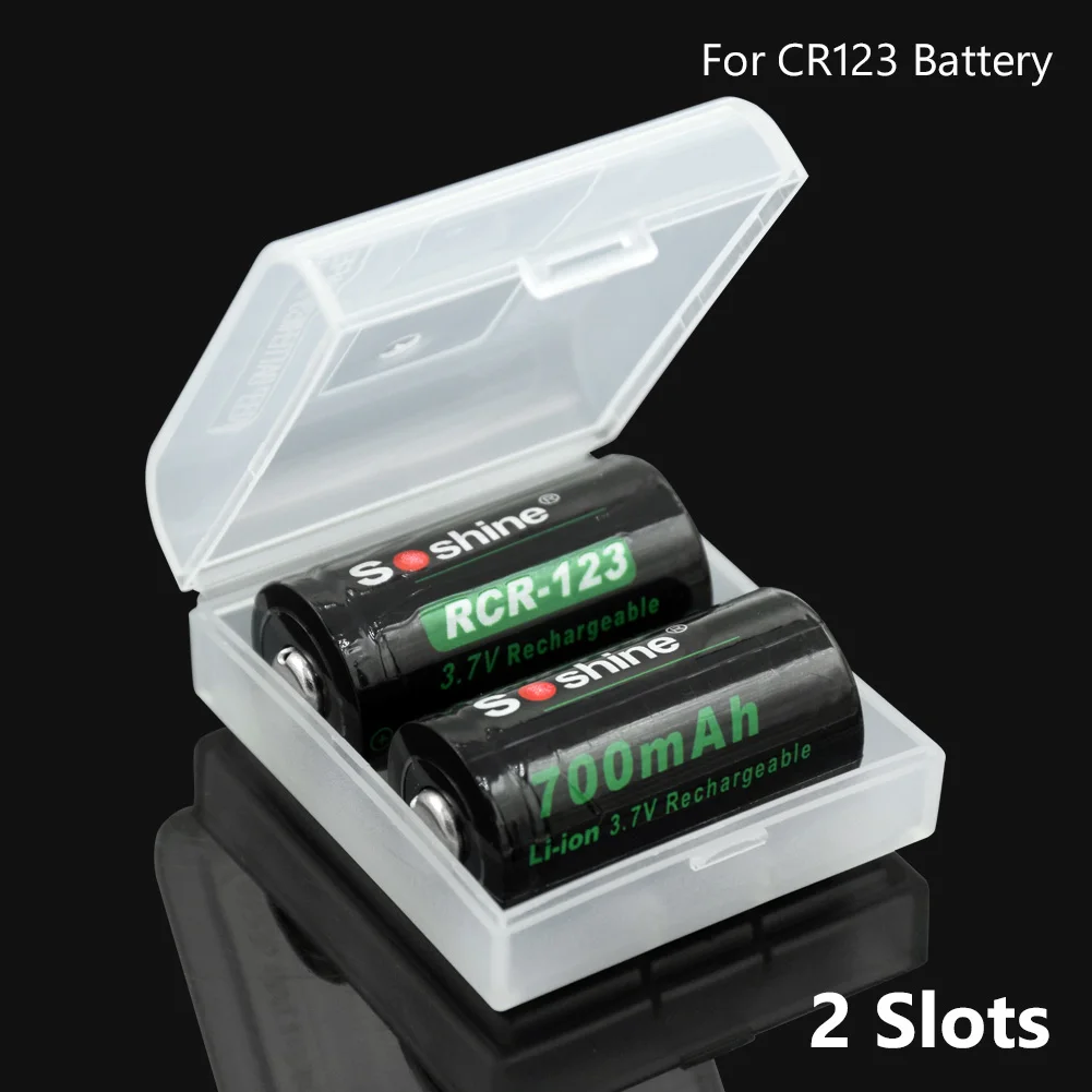 1 2 Slots Plastic Battery Case For CR123 18350 6F22 26650 Holder Storage Box Container Clear Organizer |