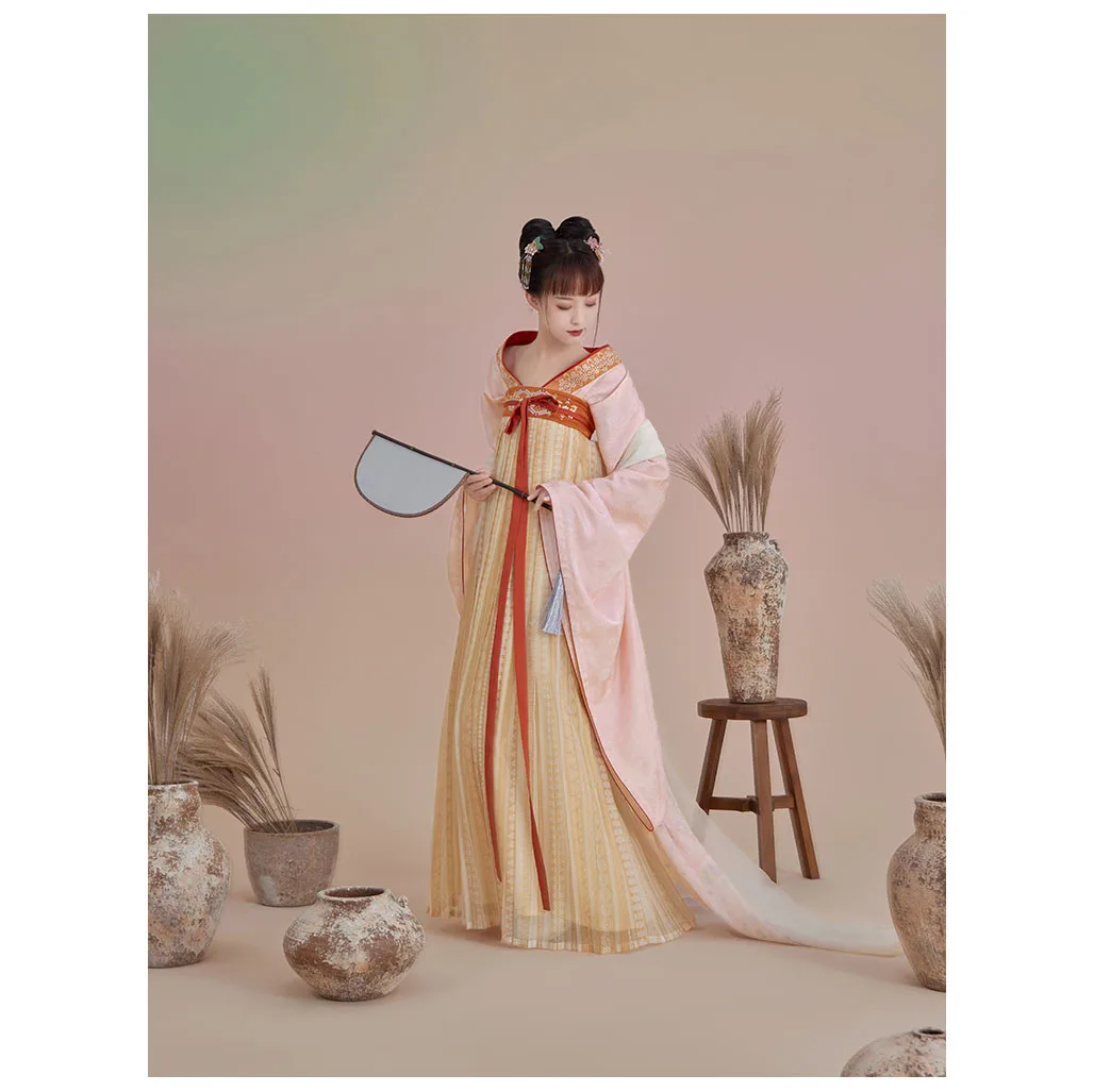

QiYueXi платье ханьфу с принтом в китайском стиле с узкими рукавами и большим рукавом женское сказочное карнавальное платье династии WeiJin ханьс...