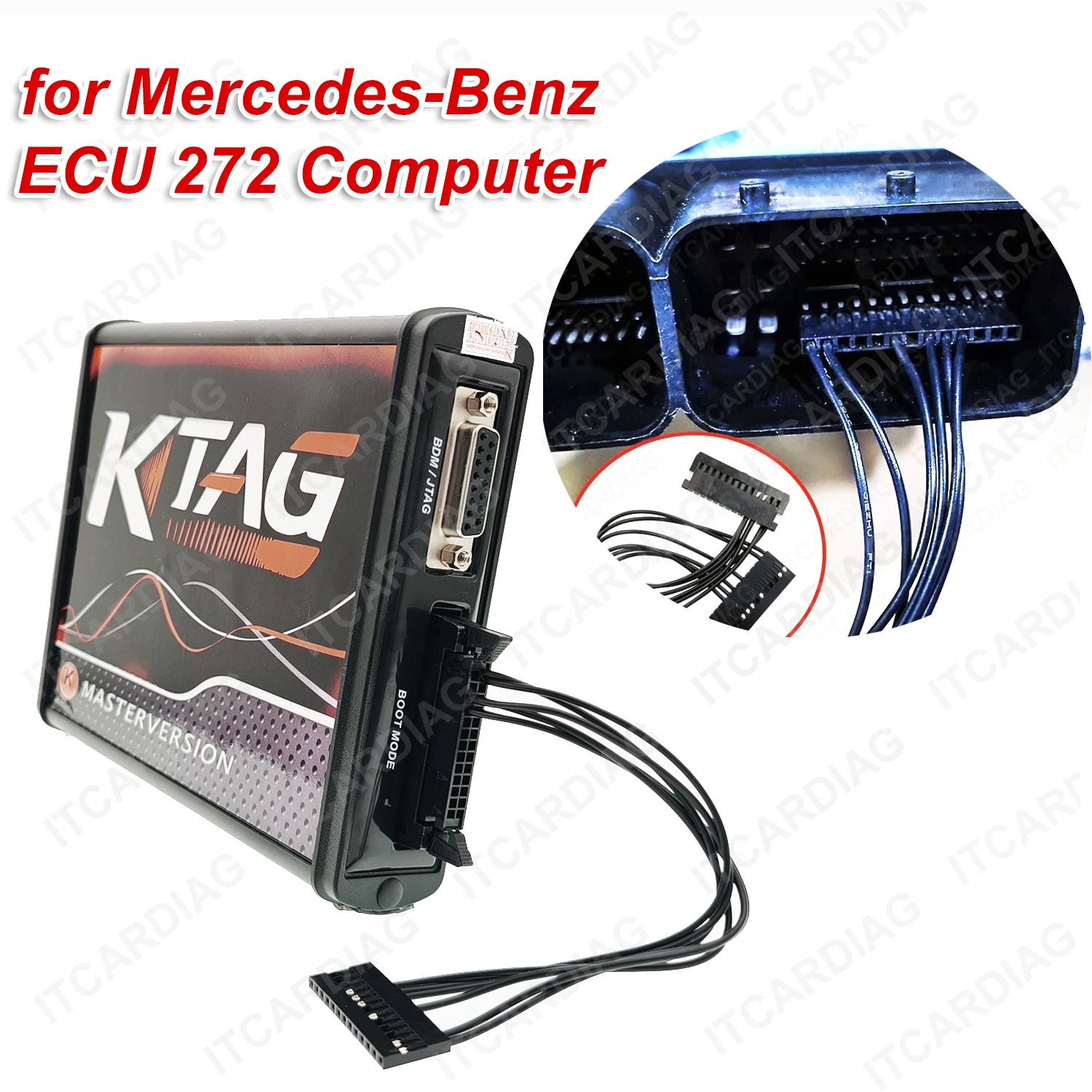 Выделенный кабель KTAG 272 ECU для чтения/записи подключается к компьютеру Mercedes-Benz