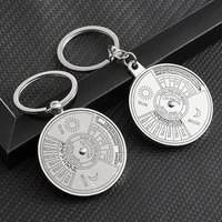 mini perpetual calendar car keychain pendant zinc alloy metal key ring unisex creative gift key chain accessories