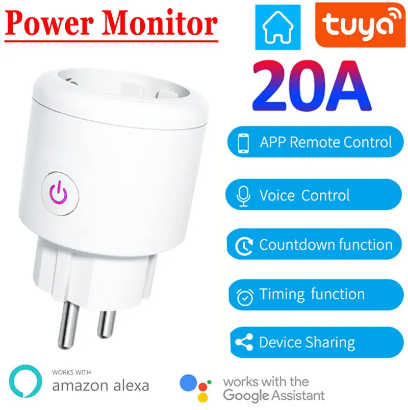 

Умная розетка с Wi-Fi и монитором, 20 А, 4400 Вт
